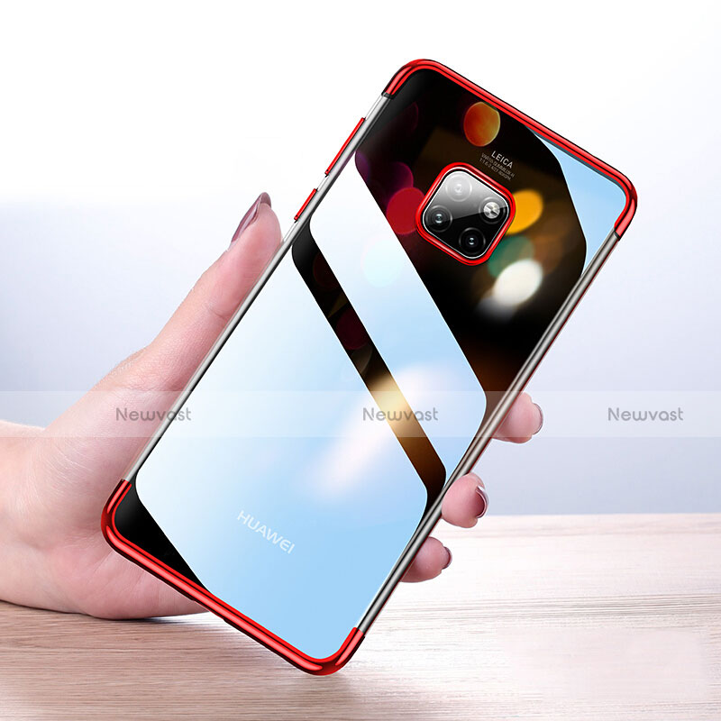 Ultra-thin Transparent TPU Soft Case Cover H03 for Huawei Mate 20 Pro Red