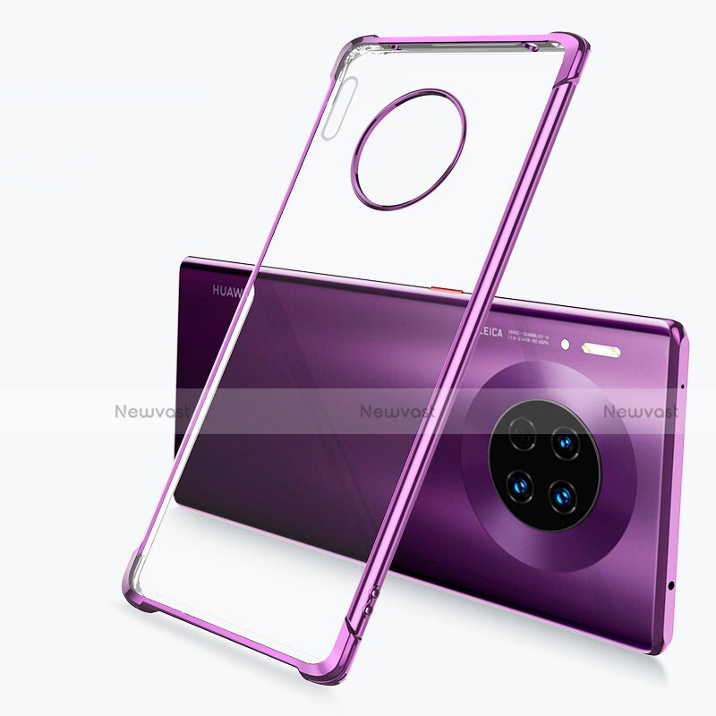 Ultra-thin Transparent TPU Soft Case Cover H03 for Huawei Mate 30 Pro 5G Purple