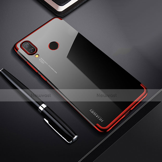 Ultra-thin Transparent TPU Soft Case Cover H03 for Huawei P Smart+ Plus Red