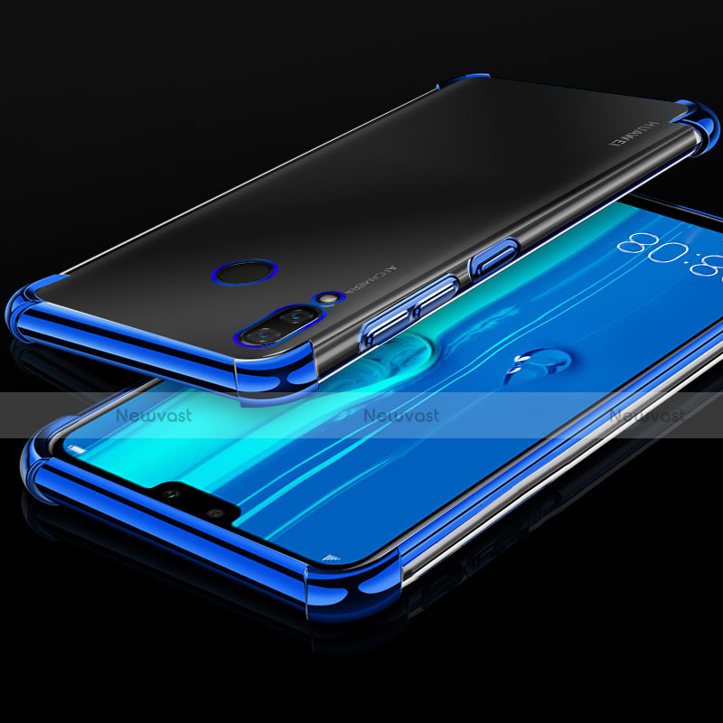 Ultra-thin Transparent TPU Soft Case Cover H03 for Huawei Y9 (2019) Blue