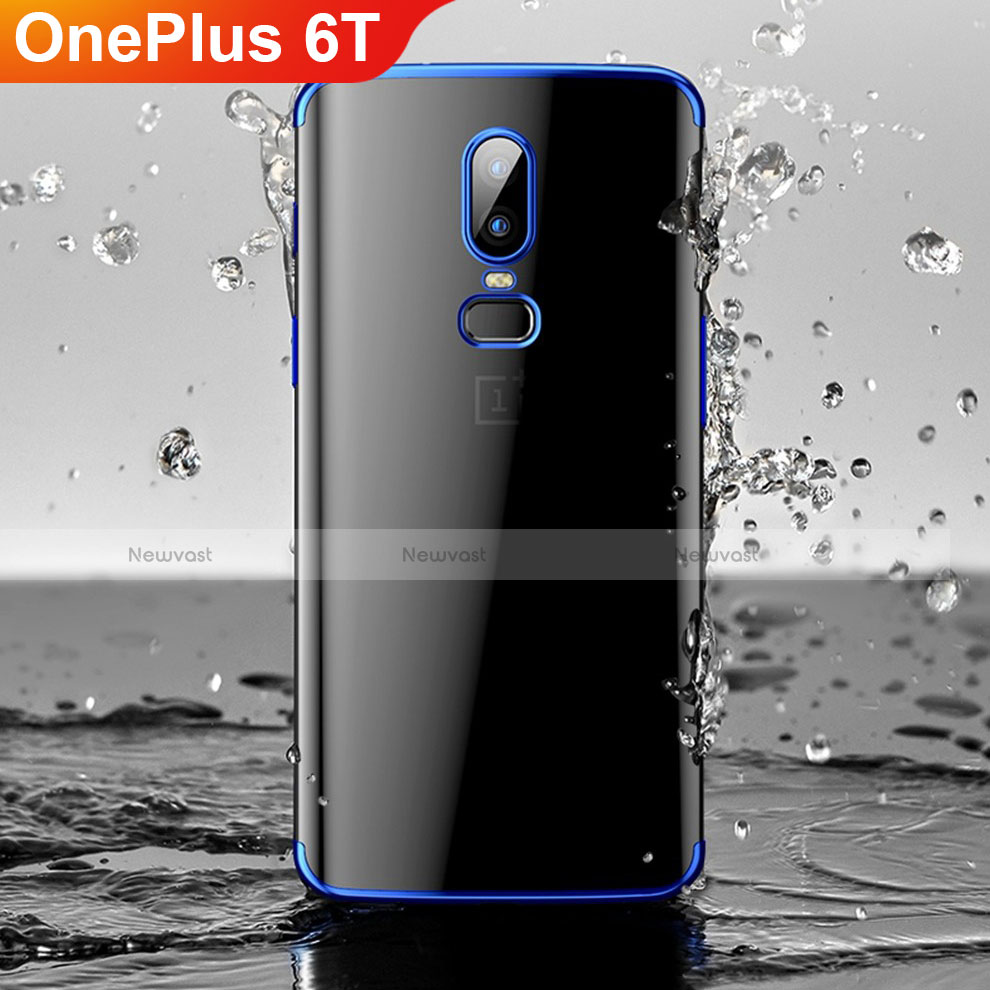 Ultra-thin Transparent TPU Soft Case Cover H03 for OnePlus 6T Blue