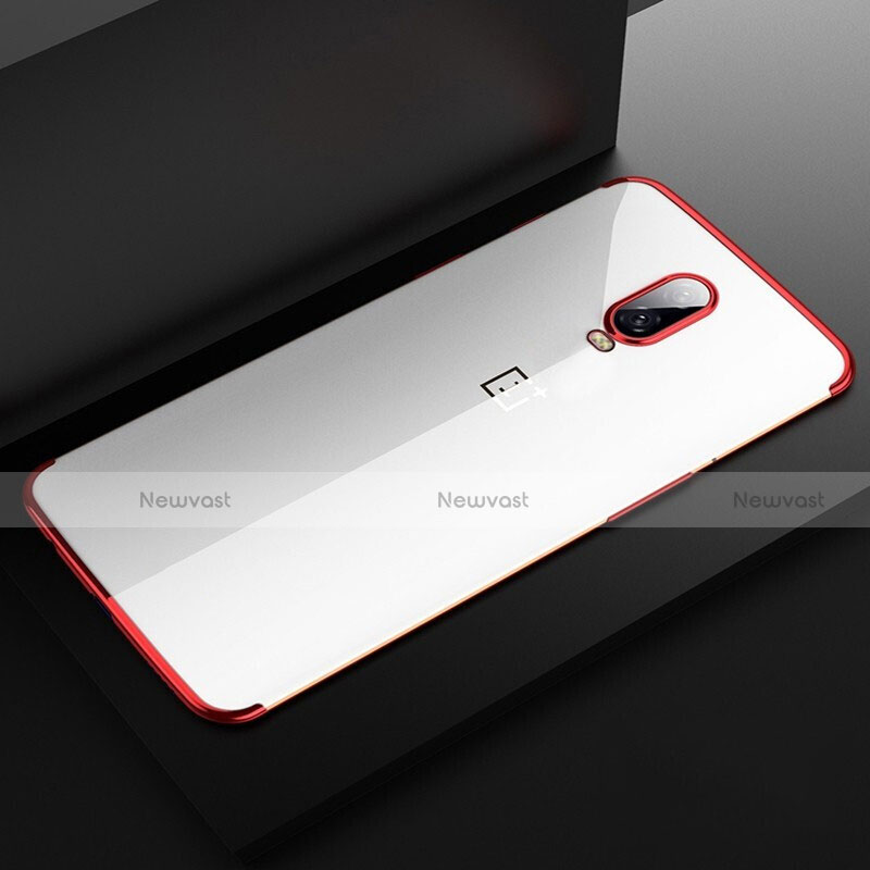 Ultra-thin Transparent TPU Soft Case Cover H03 for OnePlus 6T Red