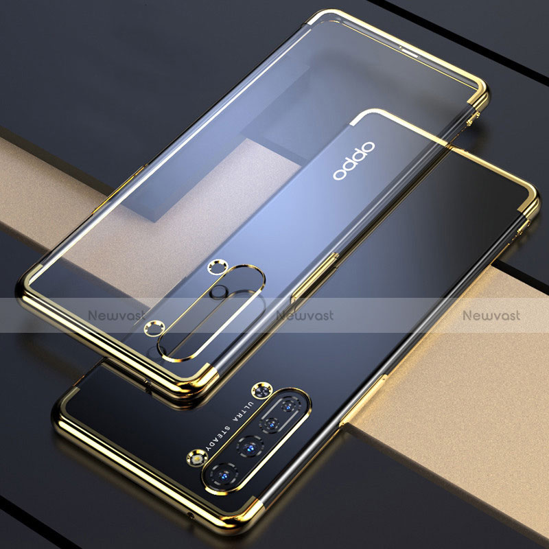 Ultra-thin Transparent TPU Soft Case Cover H03 for Oppo Find X2 Lite Gold
