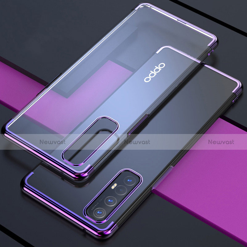 Ultra-thin Transparent TPU Soft Case Cover H03 for Oppo Find X2 Neo Purple