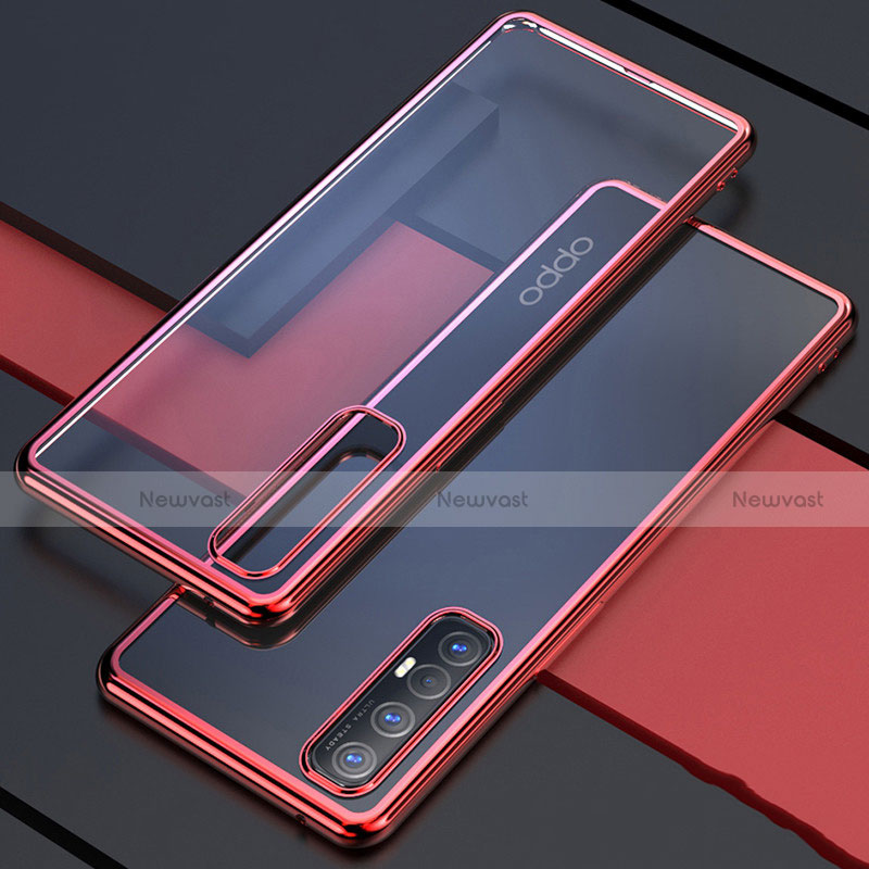 Ultra-thin Transparent TPU Soft Case Cover H03 for Oppo Find X2 Neo Red