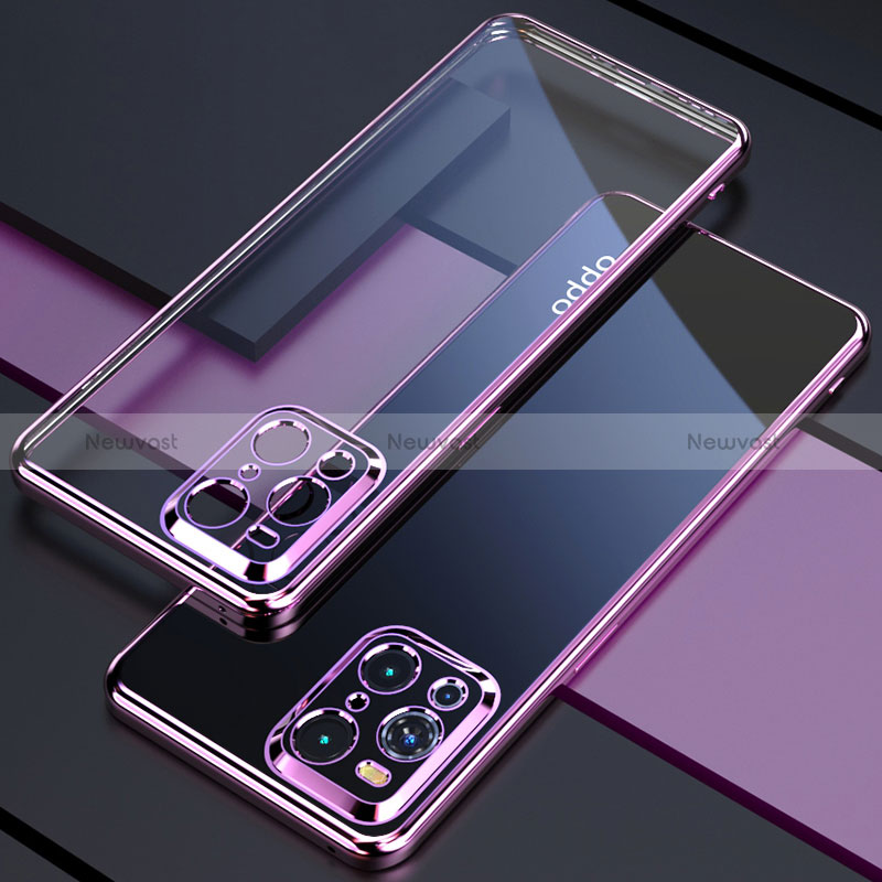 Ultra-thin Transparent TPU Soft Case Cover H03 for Oppo Find X3 5G Purple