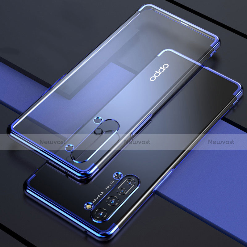Ultra-thin Transparent TPU Soft Case Cover H03 for Oppo K7 5G Blue