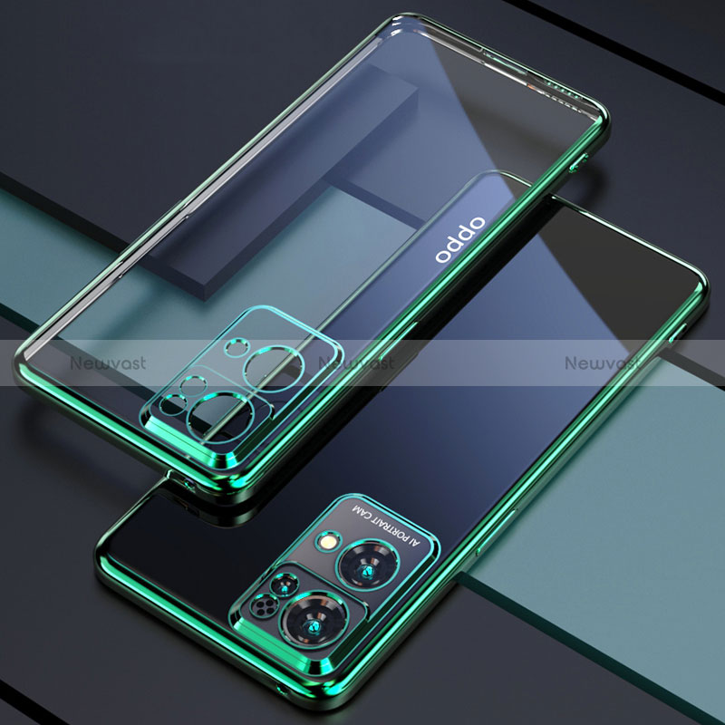 Ultra-thin Transparent TPU Soft Case Cover H03 for Oppo Reno7 Pro 5G Green