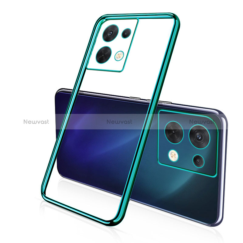 Ultra-thin Transparent TPU Soft Case Cover H03 for Oppo Reno8 5G Green