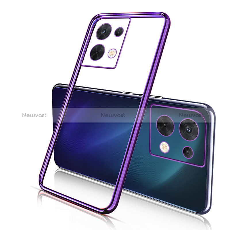 Ultra-thin Transparent TPU Soft Case Cover H03 for Oppo Reno8 Pro 5G Purple