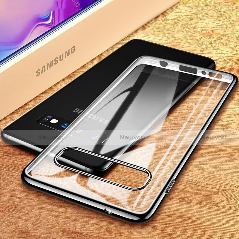 Ultra-thin Transparent TPU Soft Case Cover H03 for Samsung Galaxy S10 Plus Black