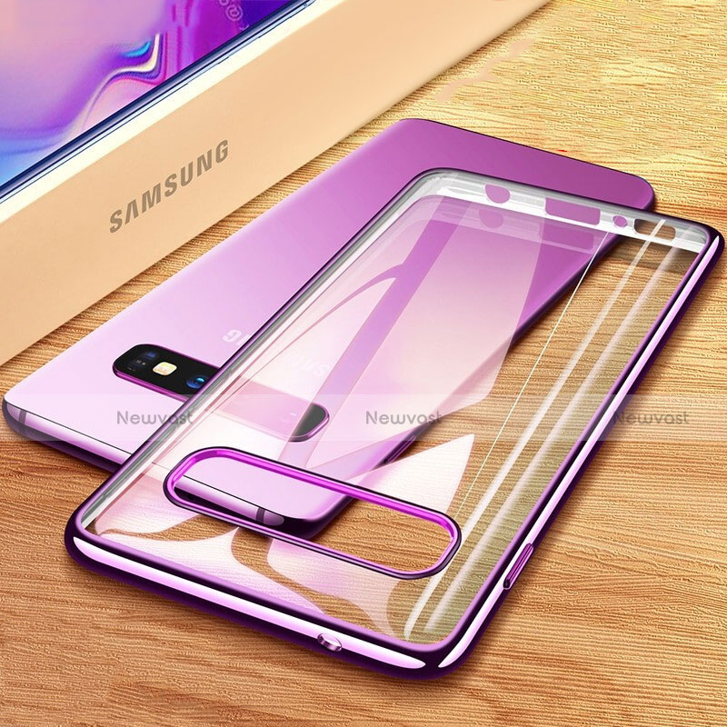 Ultra-thin Transparent TPU Soft Case Cover H03 for Samsung Galaxy S10 Plus Purple