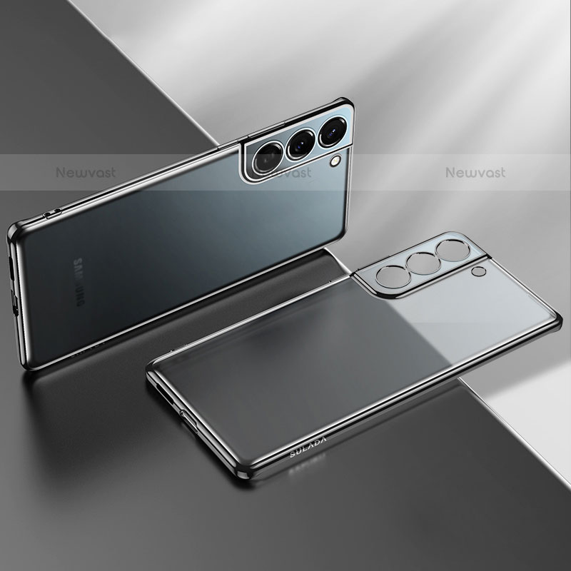 Ultra-thin Transparent TPU Soft Case Cover H03 for Samsung Galaxy S21 FE 5G Black