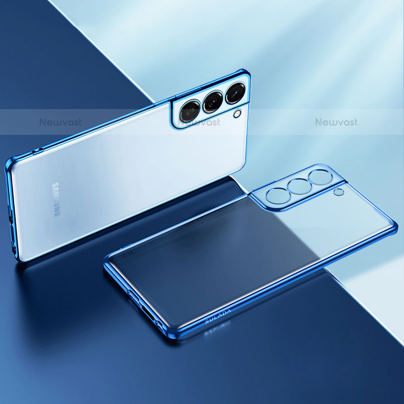 Ultra-thin Transparent TPU Soft Case Cover H03 for Samsung Galaxy S21 FE 5G Blue