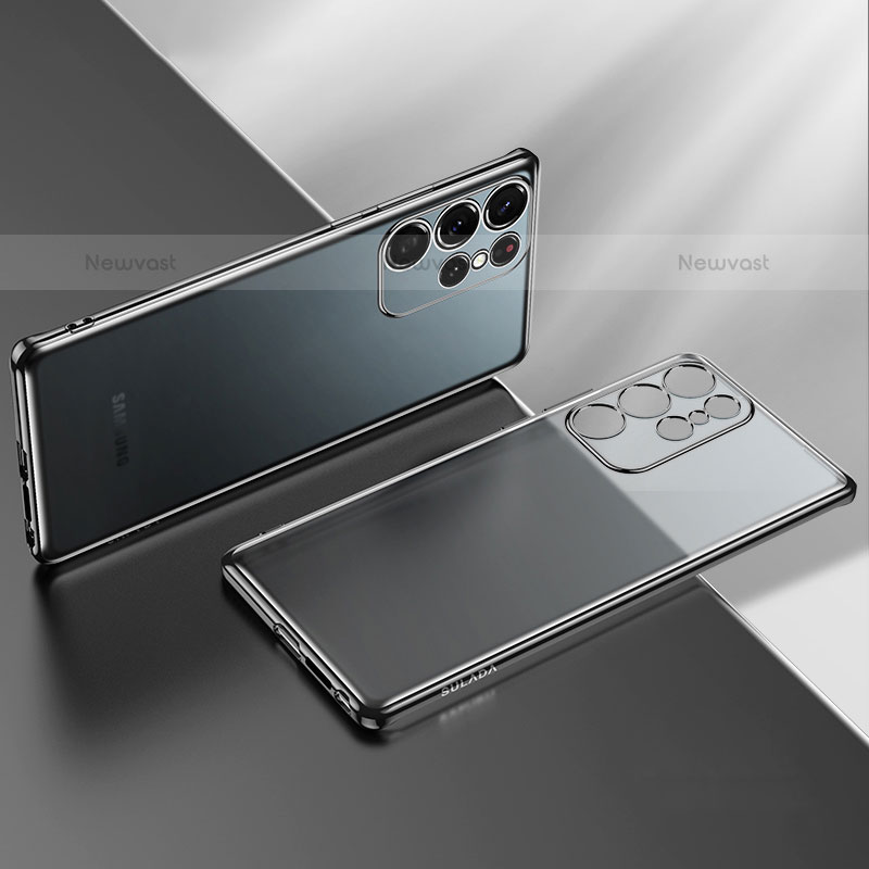 Ultra-thin Transparent TPU Soft Case Cover H03 for Samsung Galaxy S21 Ultra 5G Black