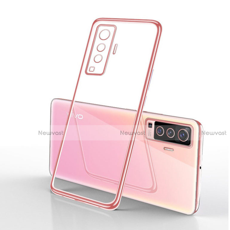Ultra-thin Transparent TPU Soft Case Cover H03 for Vivo X50 5G Pink