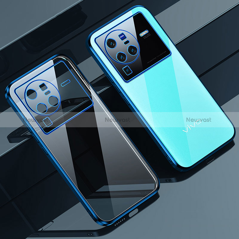 Ultra-thin Transparent TPU Soft Case Cover H03 for Vivo X80 Pro 5G Blue