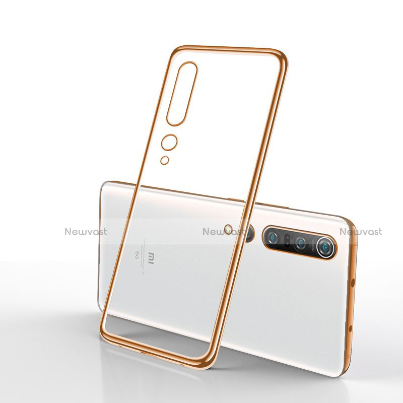 Ultra-thin Transparent TPU Soft Case Cover H03 for Xiaomi Mi 10 Pro Gold