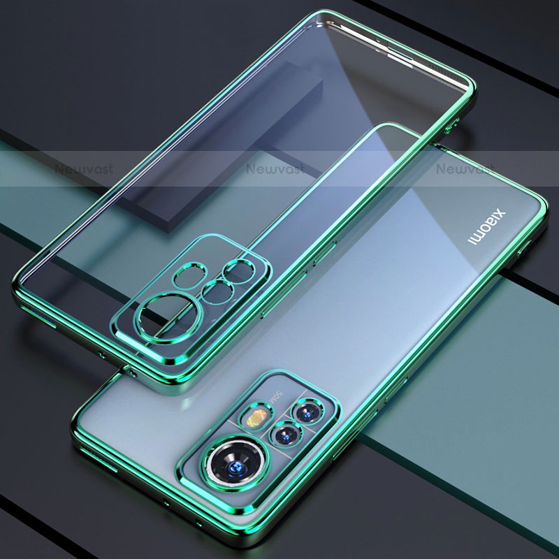 Ultra-thin Transparent TPU Soft Case Cover H03 for Xiaomi Mi 12X 5G Green