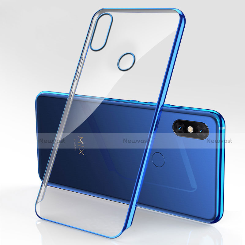 Ultra-thin Transparent TPU Soft Case Cover H03 for Xiaomi Mi Mix 3 Blue