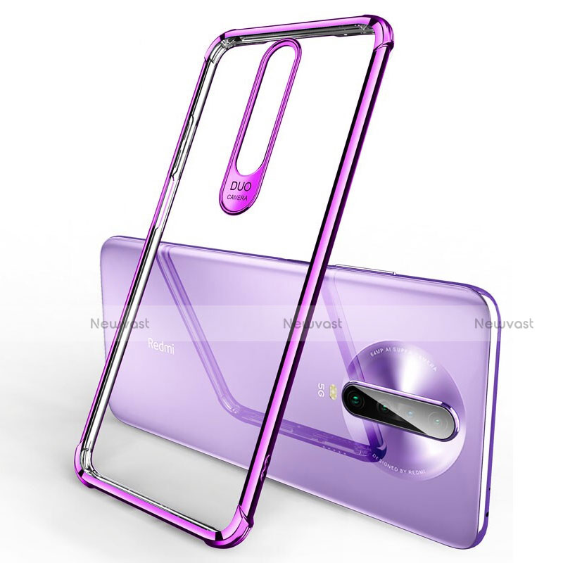Ultra-thin Transparent TPU Soft Case Cover H03 for Xiaomi Redmi K30 5G Purple