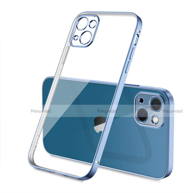 Ultra-thin Transparent TPU Soft Case Cover H04 for Apple iPhone 13 Blue