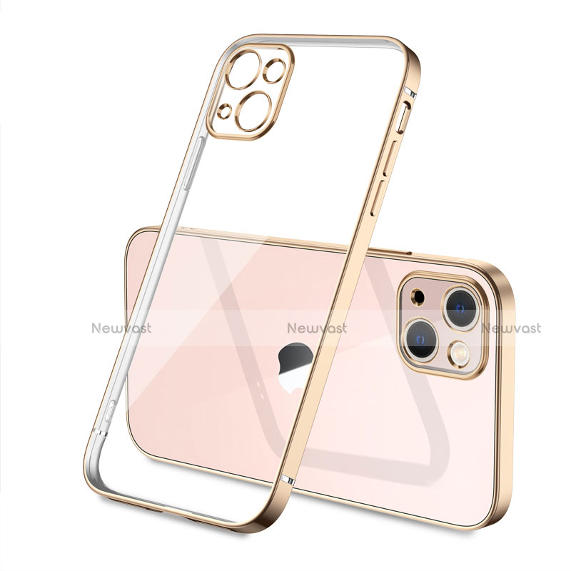 Ultra-thin Transparent TPU Soft Case Cover H04 for Apple iPhone 13 Gold