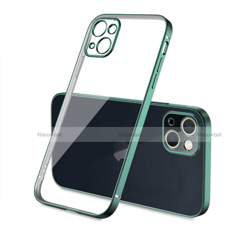 Ultra-thin Transparent TPU Soft Case Cover H04 for Apple iPhone 13 Mini Green