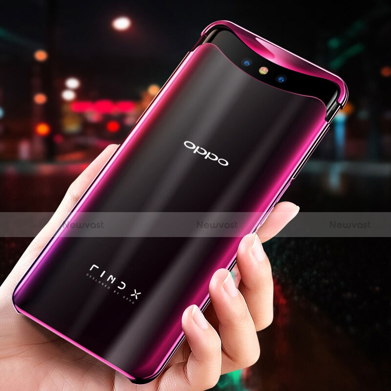 Ultra-thin Transparent TPU Soft Case Cover H04 for Oppo Find X Super Flash Edition Red