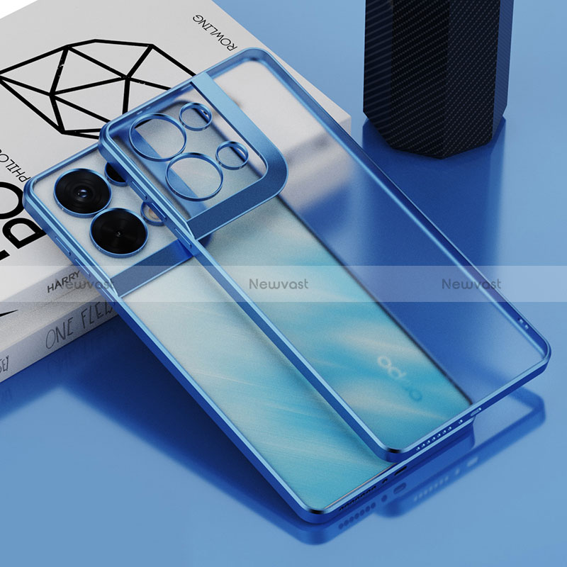 Ultra-thin Transparent TPU Soft Case Cover H04 for Oppo Reno8 Pro+ Plus 5G Blue