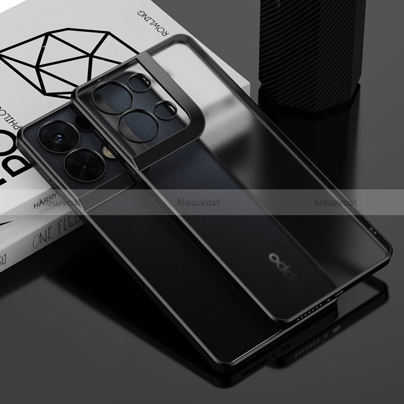 Ultra-thin Transparent TPU Soft Case Cover H04 for Oppo Reno9 5G Black