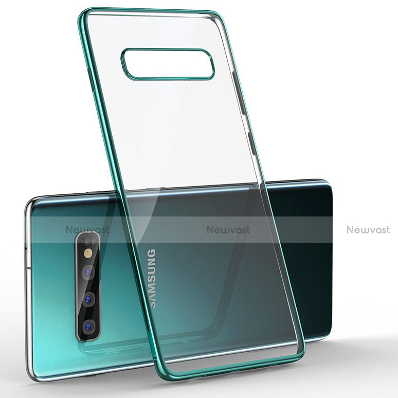 Ultra-thin Transparent TPU Soft Case Cover H04 for Samsung Galaxy S10 Plus Green