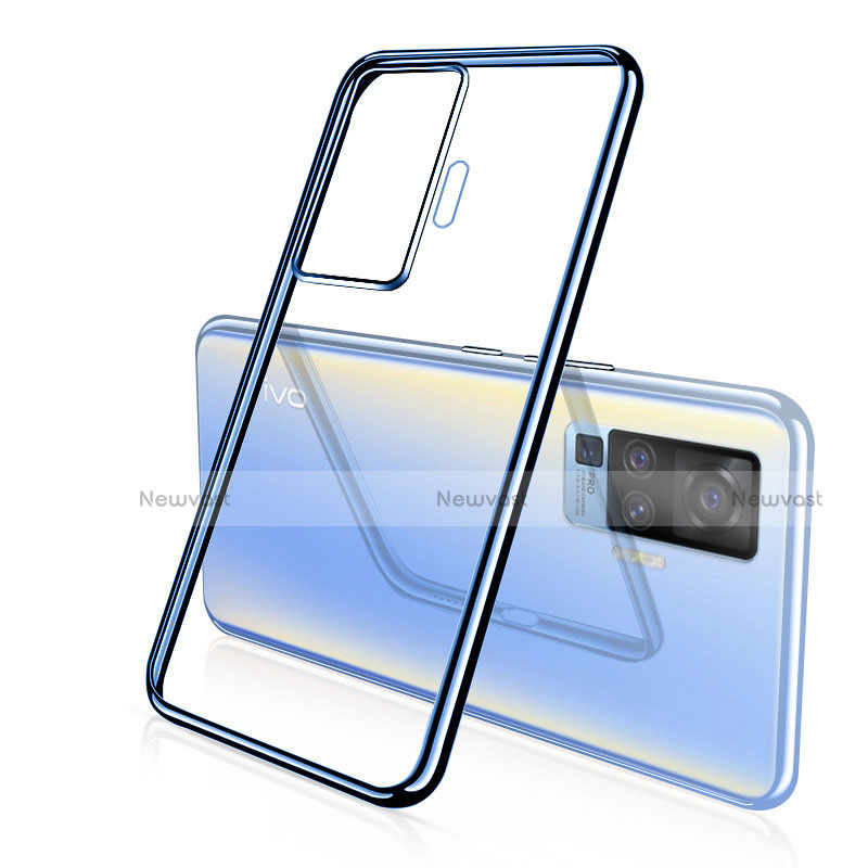 Ultra-thin Transparent TPU Soft Case Cover H04 for Vivo X50 Pro 5G Blue