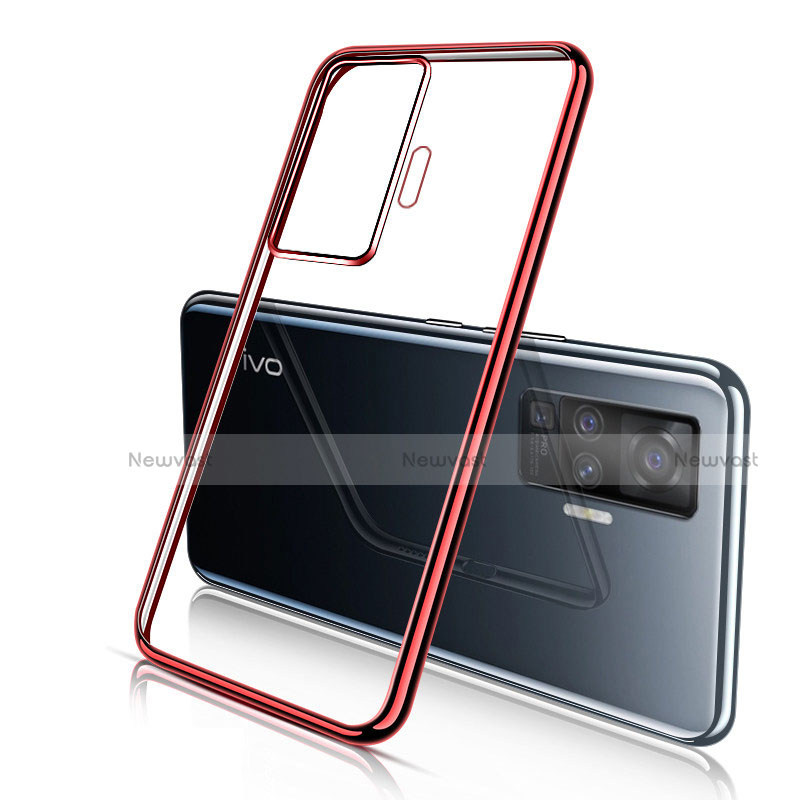 Ultra-thin Transparent TPU Soft Case Cover H04 for Vivo X50 Pro 5G Red