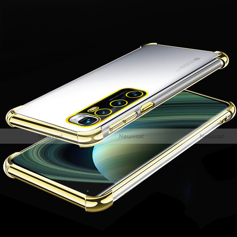 Ultra-thin Transparent TPU Soft Case Cover H04 for Xiaomi Mi 10 Ultra Gold