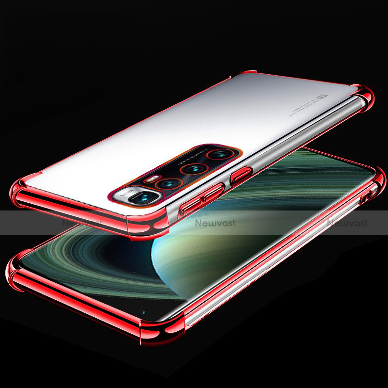 Ultra-thin Transparent TPU Soft Case Cover H04 for Xiaomi Mi 10 Ultra Red