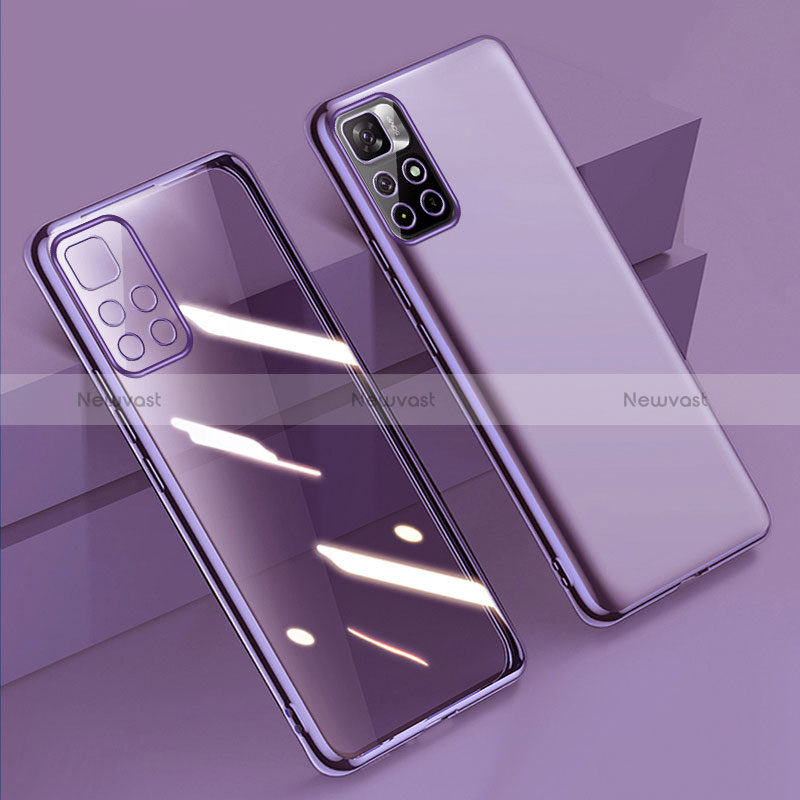 Ultra-thin Transparent TPU Soft Case Cover H04 for Xiaomi Redmi Note 11S 5G Purple