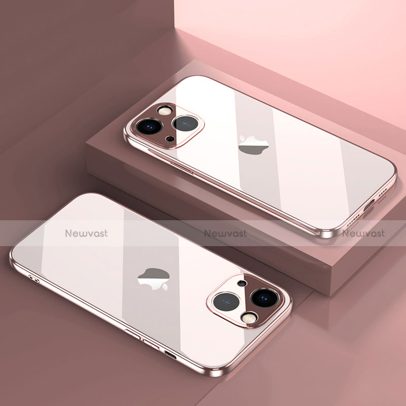 Ultra-thin Transparent TPU Soft Case Cover H05 for Apple iPhone 13 Mini Rose Gold
