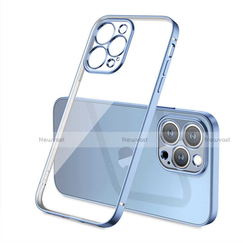 Ultra-thin Transparent TPU Soft Case Cover H05 for Apple iPhone 13 Pro Blue