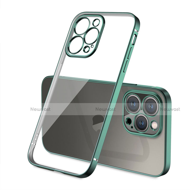 Ultra-thin Transparent TPU Soft Case Cover H05 for Apple iPhone 13 Pro Max Green