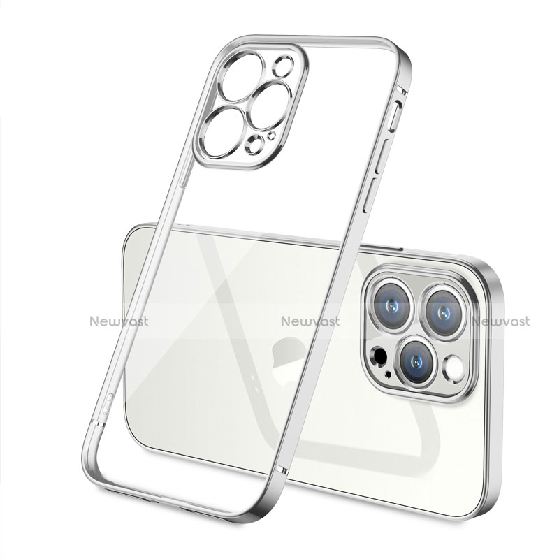 Ultra-thin Transparent TPU Soft Case Cover H05 for Apple iPhone 13 Pro Silver