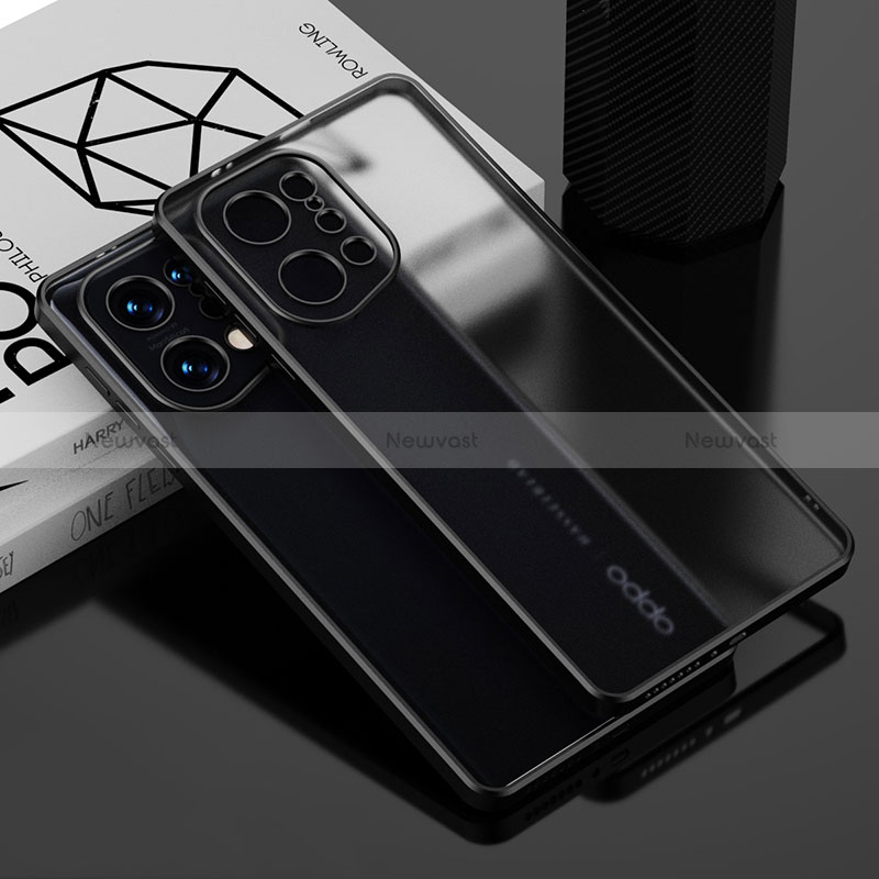 Ultra-thin Transparent TPU Soft Case Cover H05 for Oppo Find X5 5G Black