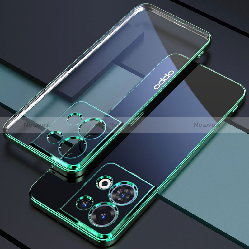 Ultra-thin Transparent TPU Soft Case Cover H05 for Oppo Reno8 5G Green
