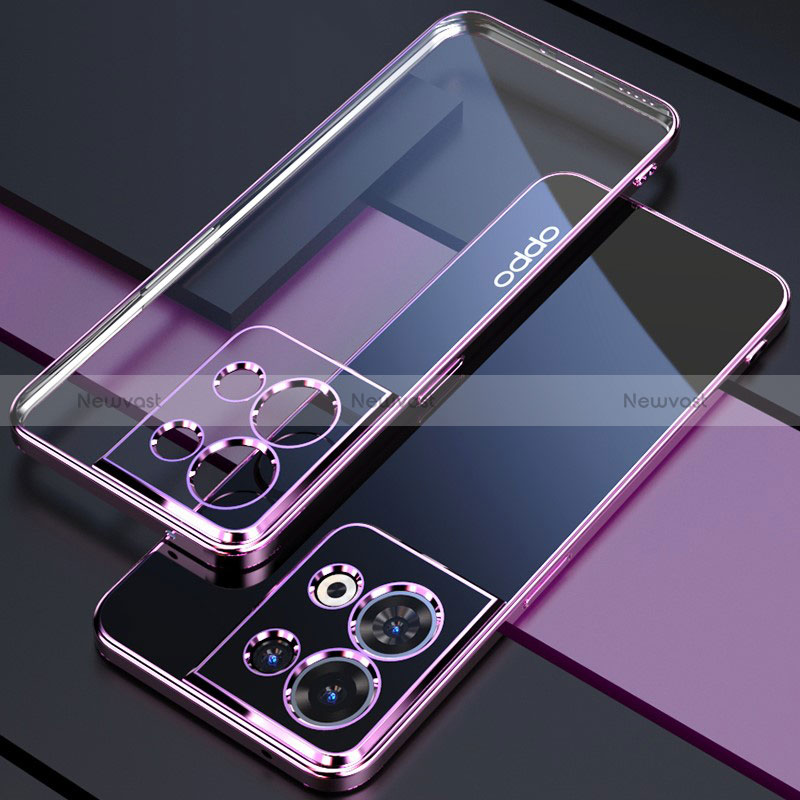 Ultra-thin Transparent TPU Soft Case Cover H05 for Oppo Reno8 Pro 5G Purple