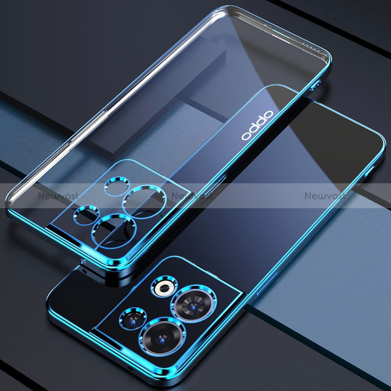 Ultra-thin Transparent TPU Soft Case Cover H05 for Oppo Reno8 Pro+ Plus 5G Blue