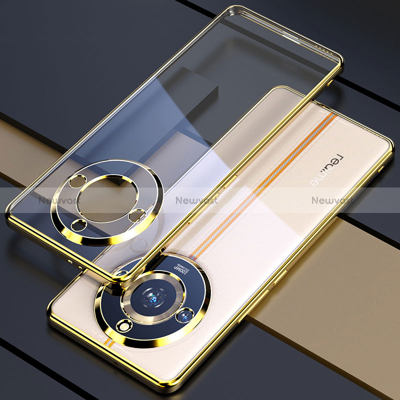 Ultra-thin Transparent TPU Soft Case Cover H05 for Realme 11 Pro+ Plus 5G Gold