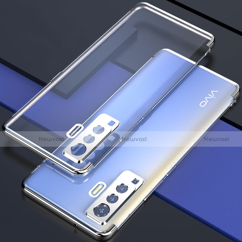 Ultra-thin Transparent TPU Soft Case Cover H05 for Vivo X50 5G Silver