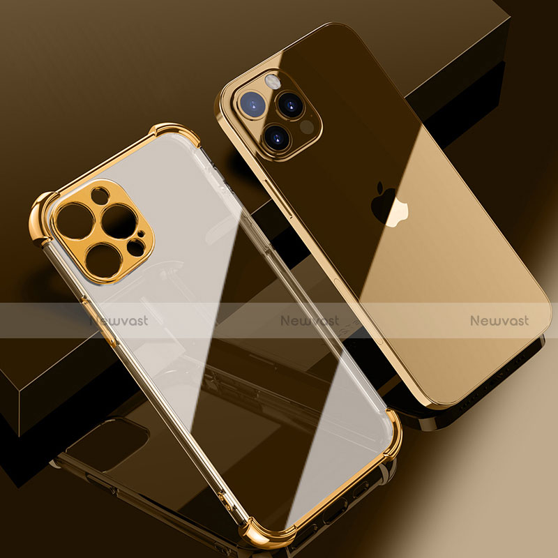 Ultra-thin Transparent TPU Soft Case Cover H06 for Apple iPhone 14 Pro Max Gold