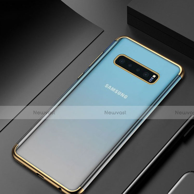 Ultra-thin Transparent TPU Soft Case Cover H06 for Samsung Galaxy S10 Plus Gold