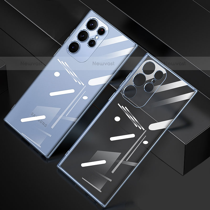 Ultra-thin Transparent TPU Soft Case Cover H06 for Samsung Galaxy S21 Ultra 5G Blue